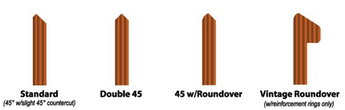 Different drum bearing edge shapes